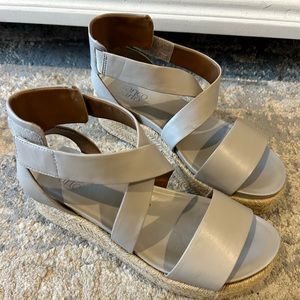 Franco Sarto Grey Platform Sandals
